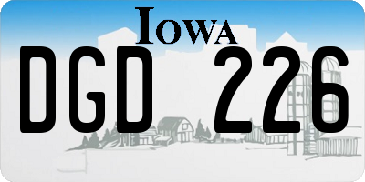 IA license plate DGD226