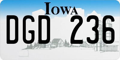 IA license plate DGD236
