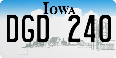 IA license plate DGD240
