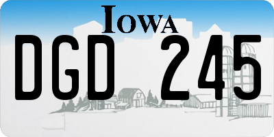 IA license plate DGD245