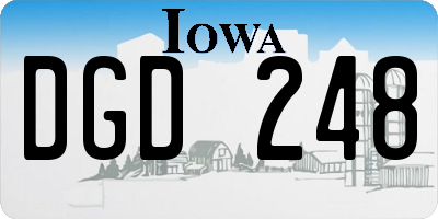 IA license plate DGD248
