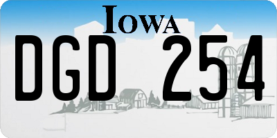 IA license plate DGD254