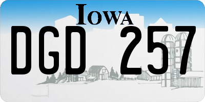 IA license plate DGD257