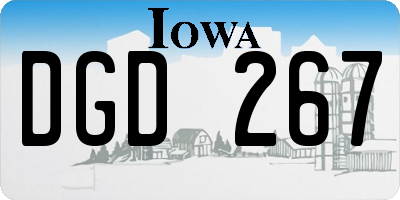 IA license plate DGD267