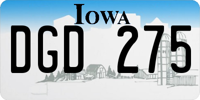 IA license plate DGD275