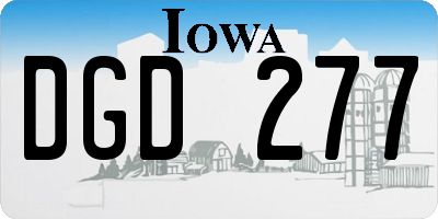 IA license plate DGD277