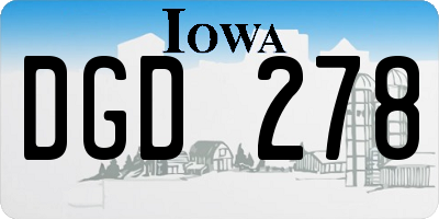 IA license plate DGD278