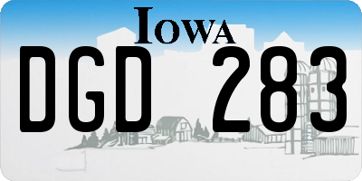 IA license plate DGD283
