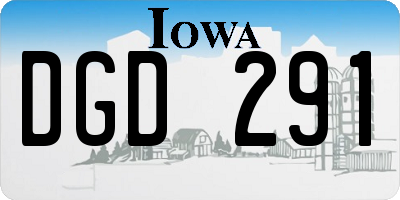 IA license plate DGD291