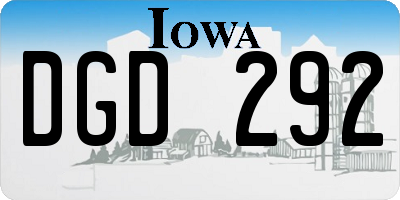 IA license plate DGD292