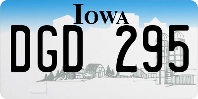 IA license plate DGD295