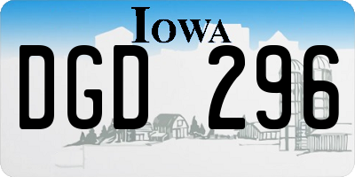 IA license plate DGD296