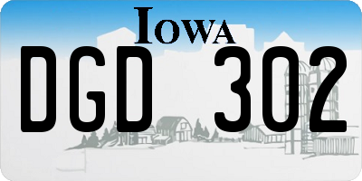 IA license plate DGD302