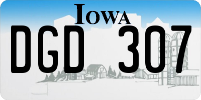 IA license plate DGD307