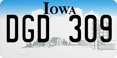 IA license plate DGD309