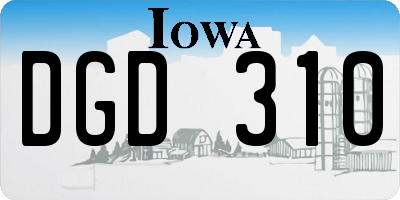 IA license plate DGD310