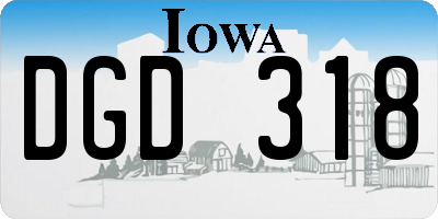 IA license plate DGD318