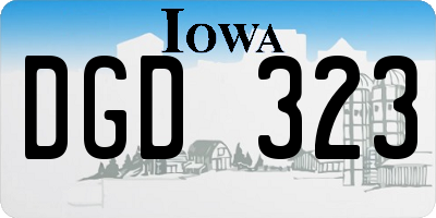 IA license plate DGD323
