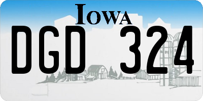 IA license plate DGD324
