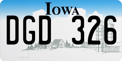 IA license plate DGD326