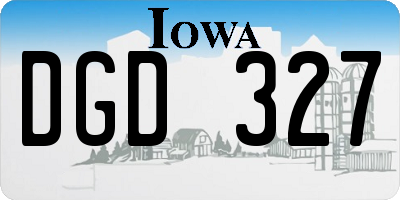 IA license plate DGD327