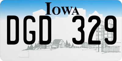 IA license plate DGD329