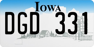 IA license plate DGD331