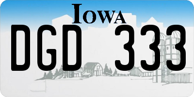 IA license plate DGD333