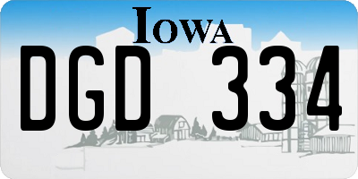 IA license plate DGD334
