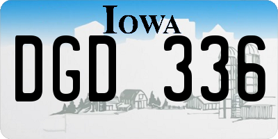 IA license plate DGD336