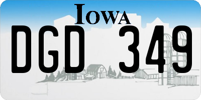 IA license plate DGD349