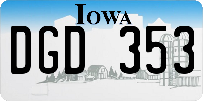 IA license plate DGD353