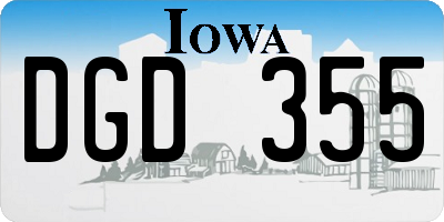 IA license plate DGD355