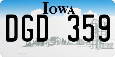 IA license plate DGD359