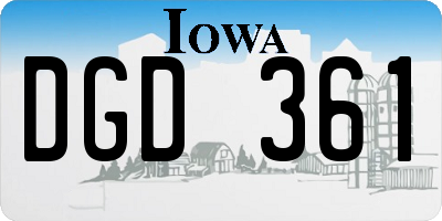 IA license plate DGD361