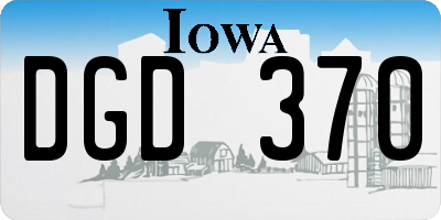 IA license plate DGD370