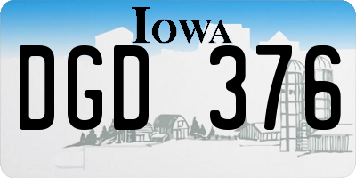 IA license plate DGD376