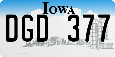 IA license plate DGD377