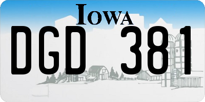 IA license plate DGD381