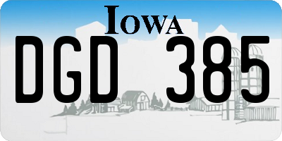 IA license plate DGD385