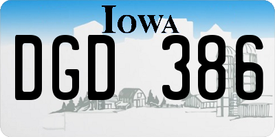 IA license plate DGD386