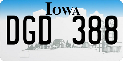 IA license plate DGD388