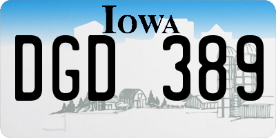 IA license plate DGD389