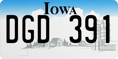 IA license plate DGD391