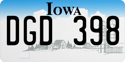 IA license plate DGD398