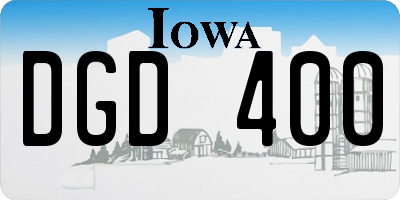 IA license plate DGD400