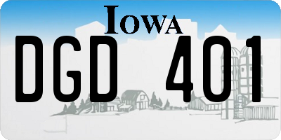 IA license plate DGD401