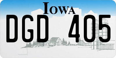 IA license plate DGD405