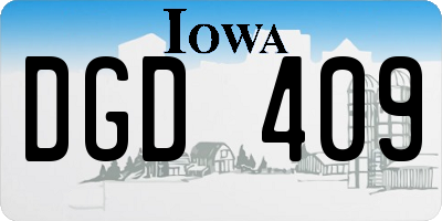 IA license plate DGD409