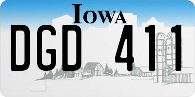 IA license plate DGD411